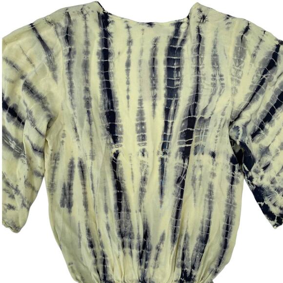Surf Gypsy Romper Yellow Tie Die Swim Cover Short Sleeve Women's Size Small NWT - Picture 7 of 10